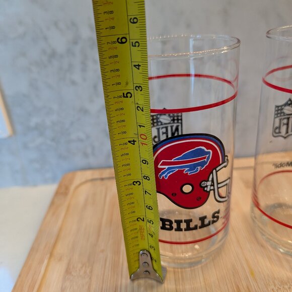 2 Vintage Buffalo Bills NFL Mobil 1980’s Collectible Drinking Glasses - Picture 6 of 6